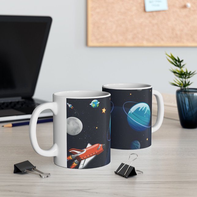 Außenraum-Shuttle Niedlich Kaffeetasse (Outer Space Galaxy White 11oz Coffee Mug)