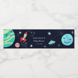 Außenraum Sterne Kinderdusche Wasserflaschenetikett