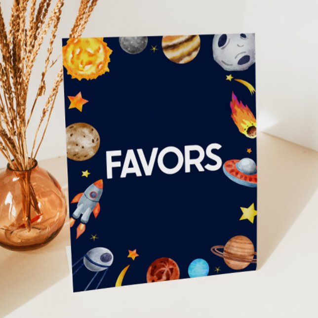 Außenraumgalaxie Gastgeschenke TafelParty Zeichen Sockelschild (Von Creator hochgeladen)
