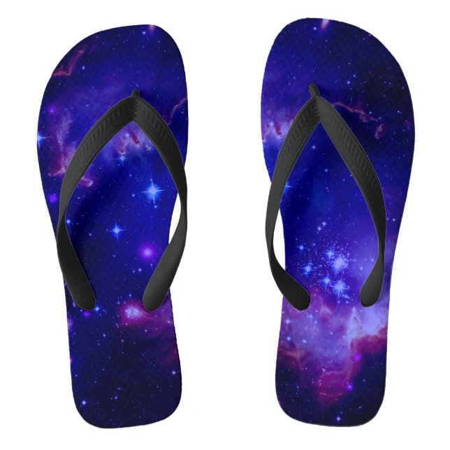Außenraumgalaxie / Nebel Blauer Zackenbarsch Flip Flops (Fußbett)