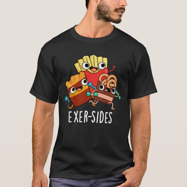 Außenseiten Funny Exercise Pun Dark BG T-Shirt (Vorderseite)
