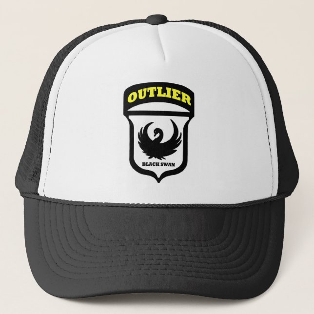 Außenseiter-schwarzer Schwan-Hut Truckerkappe (Vorderseite)