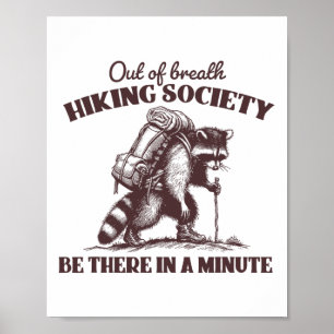 Außer Atem Wander Gesellschaft Tee Waschbär Wander Poster