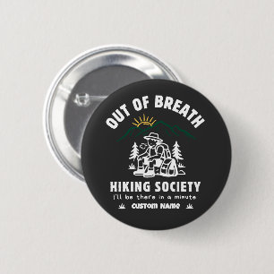 Außer Atem Wanderverein Lustig Retro Button