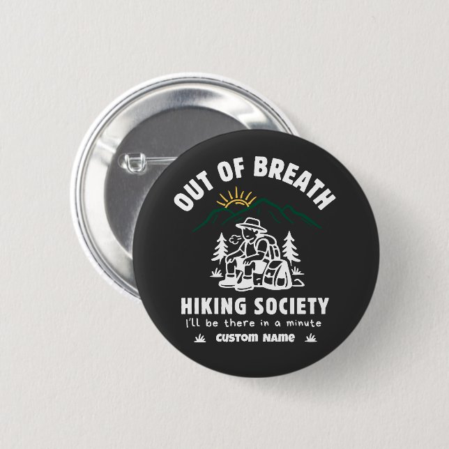 Außer Atem Wanderverein Lustig Retro Button (Vorne & Hinten)