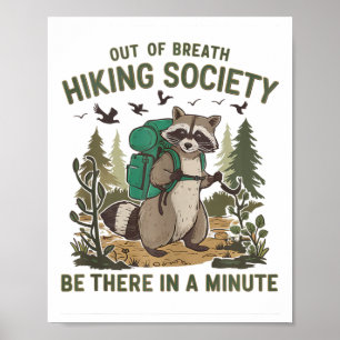 Außer Atem Wanderverein Waschbär Lustig Wandern  Poster