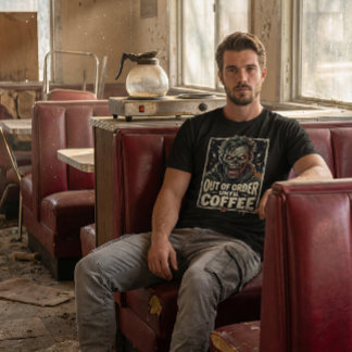 Außer Betrieb bis Kaffe Zombie Design T-Shirt