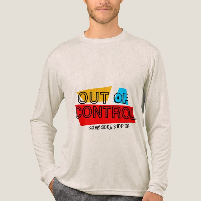 Außer Kontrolle – Fette Typografie Statement Desig Tri-Blend Shirt (Vorderseite)