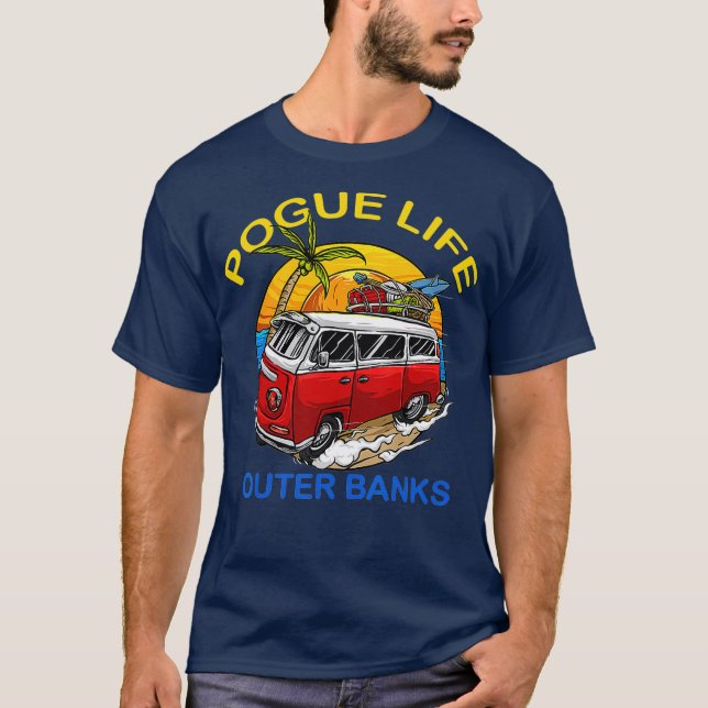 Äußere Banken Pogue Life Outer Banks Surf Van OBX T-Shirt (Vorderseite)