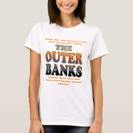 Äußere Banken überstürzen Text und Städte OBX T-Shirt