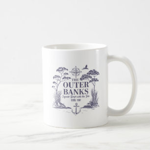 Äußere Banken verblassen treibende Küstengrafik Kaffeetasse