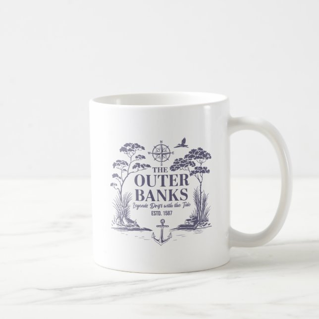 Äußere Banken verblassen treibende Küstengrafik Kaffeetasse (Rechts)