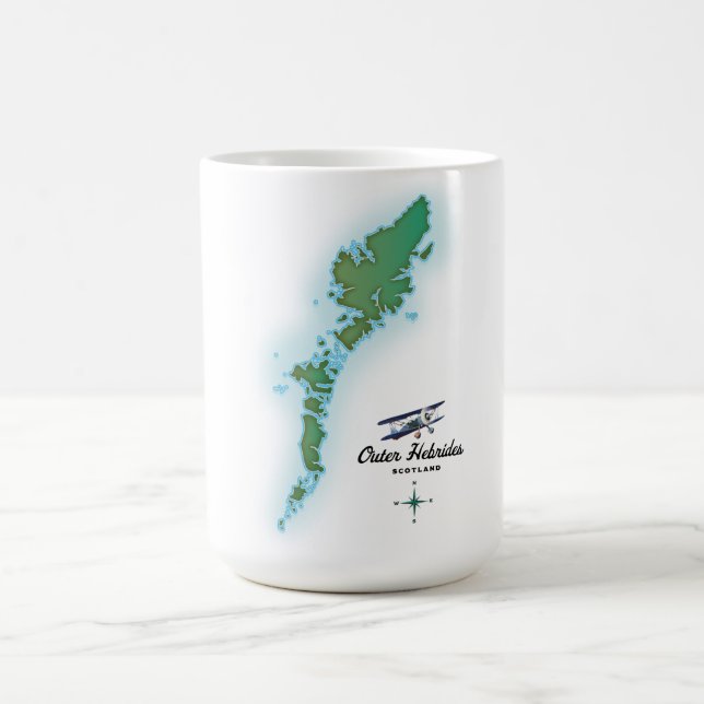 Äußere Hebriden - Schottland-Karte Kaffeetasse (Mittel)