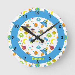Äußere Raumfarbe Blau Runde Wanduhr