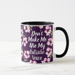 Äußere Stimme   Wasserfarbene violette Blumen Tasse