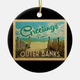 Äußerer Bank-Strand-Vintage Reise Keramik Ornament