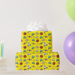 Äußerer Raum für hellgelbes Schleifpapier Geschenkpapier