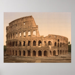 Äußeres des Colosseum, Rom, archivalischer Druck Poster