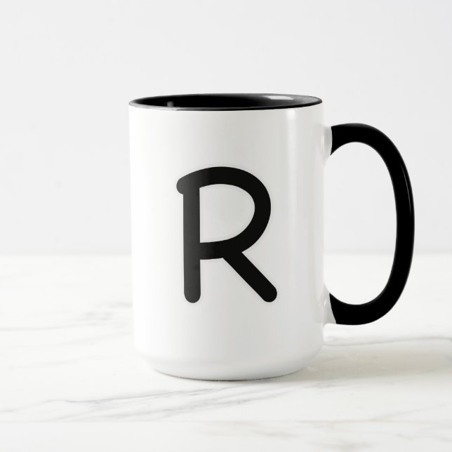 Äußeres Glühen des Buchstaben R Tasse (Rechts)
