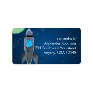 Äußeres Weltraumrakete-Schiff Adressaufkleber
