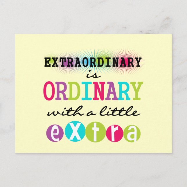 Außergewöhnlich Postkarte (Vorderseite)