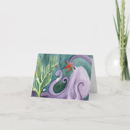 Außergewöhnliche Ferientiere: Octopus Card 4"x5.6" Feiertagskarte