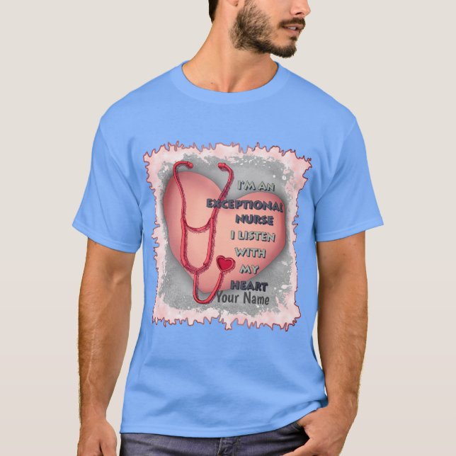 Außergewöhnliche Krankenschwester am roten Herzen T-Shirt (Vorderseite)