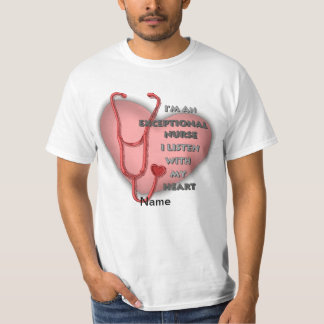 Außergewöhnliche Krankenschwester am roten Herzen T-Shirt