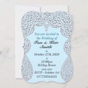 außergewöhnliche Kristall personalisierte Hochzeit Einladung