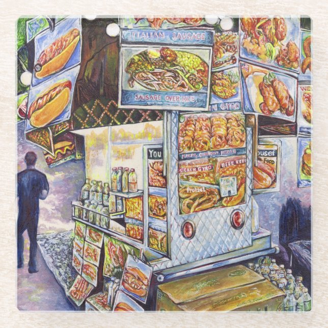 Außergewöhnliche künstlerische Arbeit Glasuntersetzer (Vorderseite)