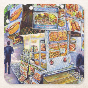 Außergewöhnliche künstlerische Arbeit Rechteckiger Pappuntersetzer