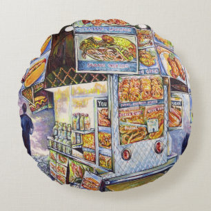 Außergewöhnliche künstlerische Arbeit Rundes Kissen