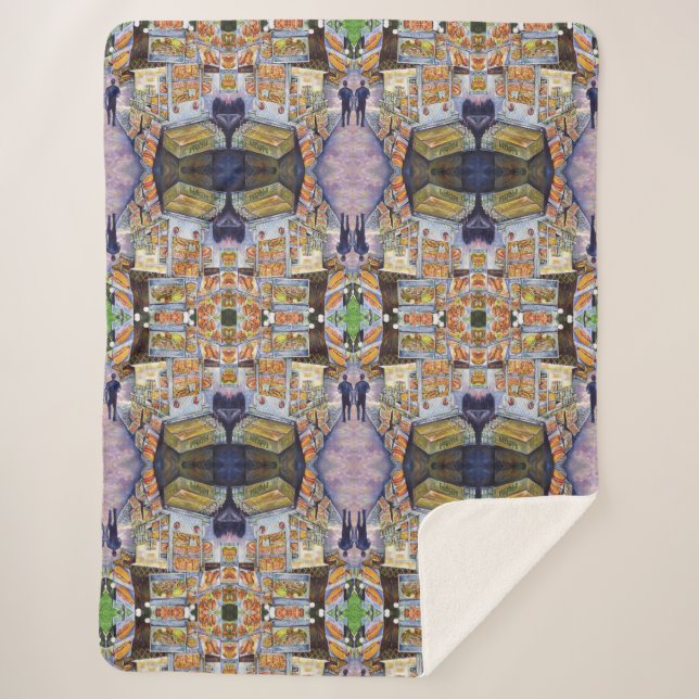 Außergewöhnliche künstlerische Arbeit Sherpadecke (Vorderseite)