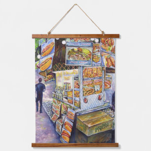 Außergewöhnliche künstlerische Arbeit Wandteppich Mit Holzrahmen