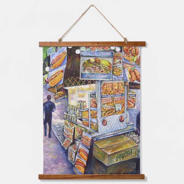 Außergewöhnliche künstlerische Arbeit Wandteppich Mit Holzrahmen (Vorderseite)