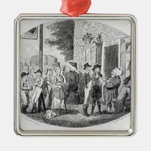 Außerhalb der alten Hut-Taverne Ornament Aus Metall