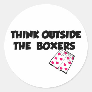 außerhalb der Boxer denken Runder Aufkleber