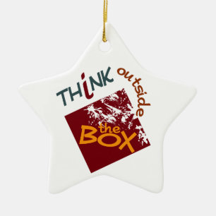Außerhalb der Schachtel Keramikornament