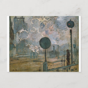 Außerhalb des Bahnhofs Saint-Lazare (1877) Postkarte