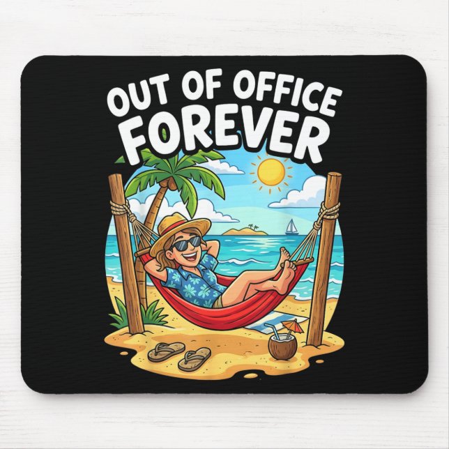 Außerhalb des Büros für immer lustiger Ruhestand U Mousepad (Vorne)