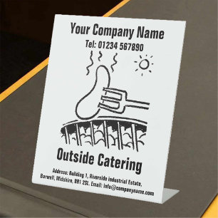 Außerhalb des Caterings oder Straßenkraftfahrzeug Sockelschild