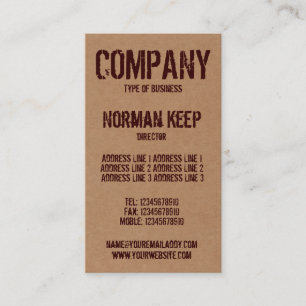 Außerhalb des Kastens Visitenkarte