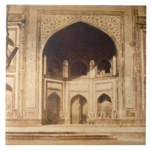 Außerhalb des Taj Mahals vermutlich illustriert i Fliese