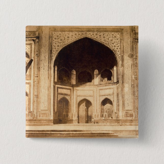 Außerhalb des Taj Mahals vermutlich illustriert in Button (Vorderseite)
