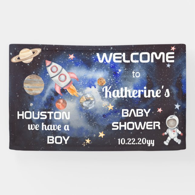 Außerhalb von Houston haben wir eine Baby-Dusche Banner (Horizontal)