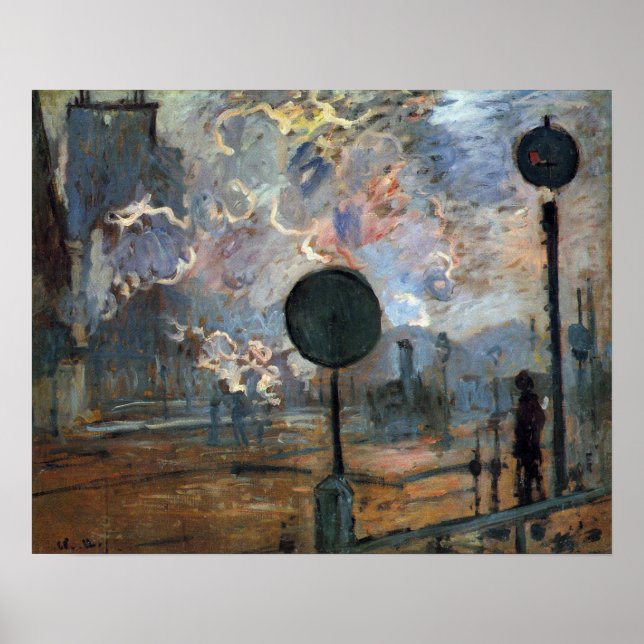 Außerhalb von Saint-Lazare von Claude Monet Poster (Vorne)