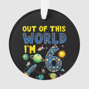 Außerirdisch Ich bin 6 Weltraum-Rakete Geburtstag  Ornament
