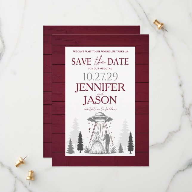 Außerirdisch Save The Date (Vorderseite/Rückseite Beispiel)