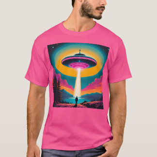 Außerirdische Begegnung Ufo Hovering über See T-Shirt