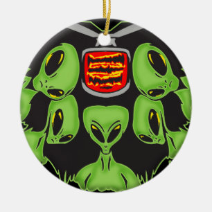 Außerirdische, die Ihren Körper prüft Keramik Ornament